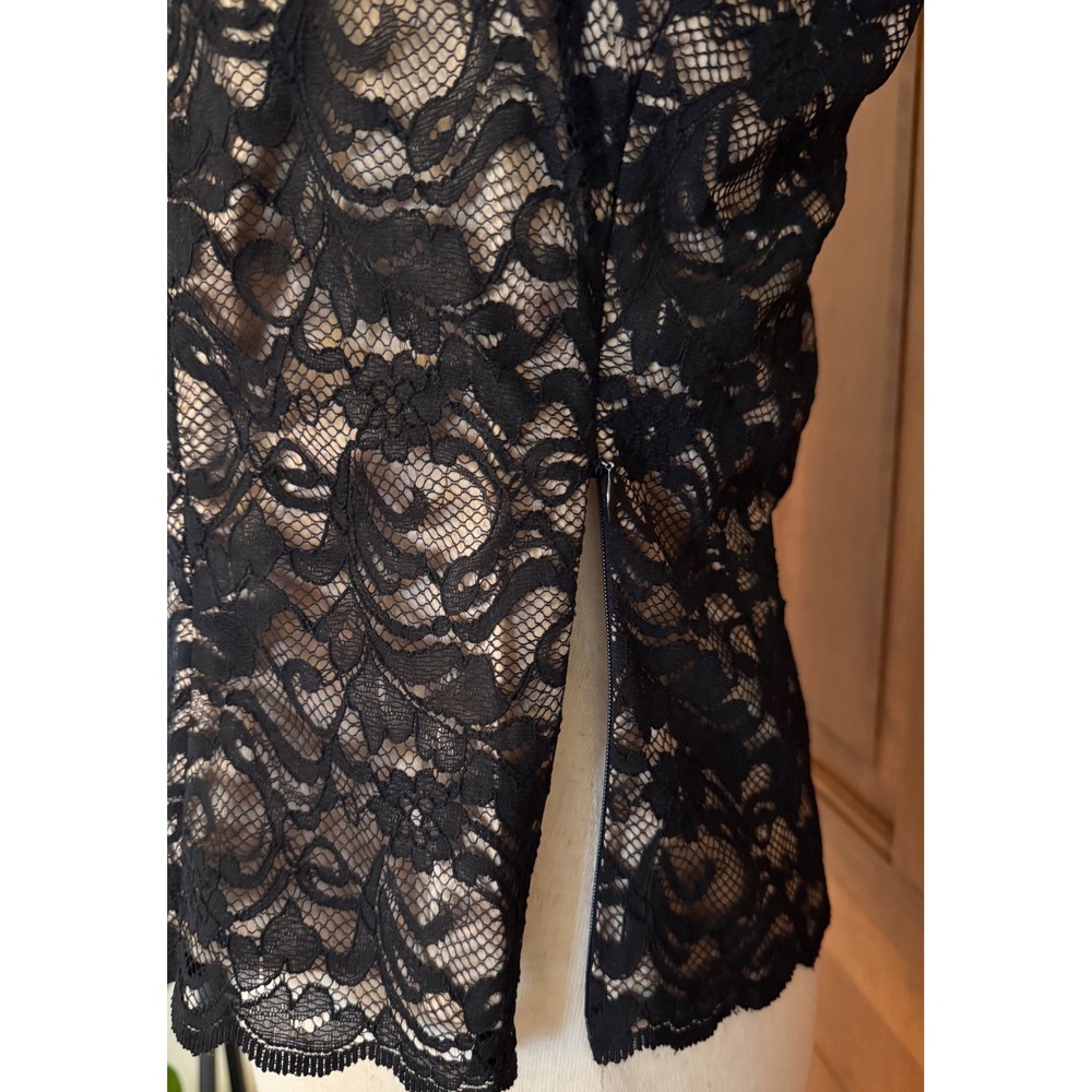 Cache 2-PC Lace Jacket Set Womens Sleeveless Shell Size 12 Black Jacket Size 10 - Picture 7 of 14